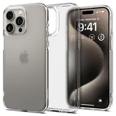Spigen iPhone 15 Pro Max ケース 半透明 ストラップホール 米軍MIL規格 ウルトラ・ハイブリッド ACS06567 (フロスト・クリア)