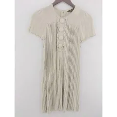 ◇ TORRAZZO DONNA コットン ニット フレンチスリーブ ミニ ニット ワンピース ベージュ系 レディース  【中古】 【1002796737510】