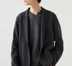 UNIQLO(ユニクロ) C ライン ニットジャケット グレー gray （ L ）