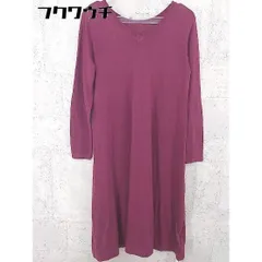 ◇ ●美品● ◎ ur's ユアーズ タグ付 Vネック 長袖 膝丈 ニット ワンピース サイズM ワインレッド系 レディース 【中古】 【1101200008038】のサムネイル