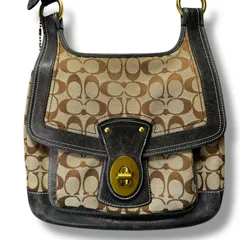 【ヴィンテージ】COACH コーチ ショルダーバッグ 70周年 シグネチャー柄 ワンショルダー ターンロック レザー キャンバス 10336【BCランク】