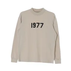 M ESSENTIALS(エッセンシャルズ) ベージュ ハーフネック 1977 スウェット 長袖 Tシャツ