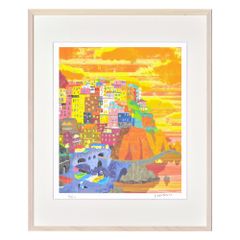森崎修太「サンポール」風景画 現代アート オイルオンペーパー 額装