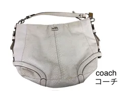 コーチ　COACH　レザー　ワンショルダーバッグ　肩掛け　ホワイト/白×シルバーカラー　ファスナー開閉　送料無料