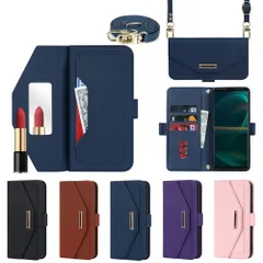 【新着商品】5 Xperia iii 手帳型 Xperia 手帳 case Sony チェック柄 鏡 縄掛けカバー ミラー付き 長ストラップ付き ケース 肩掛け SOG05 革レザー 柔らかいTPU / 多機能 財布型 SO-53B カード収納 小銭入 5II