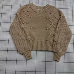 ◇ ⊇ NATURAL BEAUTY BASIC ナチュラルビューティーベーシック 総柄 長袖 ニット サイズM ベージュ系 レディース ▽ E  【1509100031123】