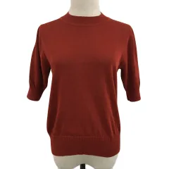 グリーンレーベルリラクシング ユナイテッドアローズ green label relaxing セーター ニット サマー プルオーバー クルーネック リブ 無地 五分袖 赤 レッド