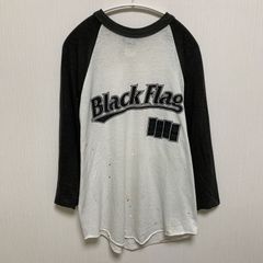 90s USA製 Black Flag ブラックフラッグ SST ラグラン 七分袖 ベースボールシャツ Tシャツ