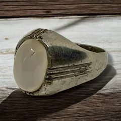 指輪 リング アゲート 20号 インディアンジュエリー 天然石 無骨 デザイン ビンテージ アンティーク 古着 vintage 70s 70年代 前後 シルバー ブラス 2025  1980 p20/