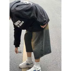 種類6：2XL/C：コットンブラック半袖Tシャツ メンズ ファッション 服 男性用 オシャレ シンプル 大人 かっこいい 大きいサイズ ストリート 紳士服 ストリート レトロ グラデーション デニム ショート パンツ 夏 ストレート ハーフ パンツ