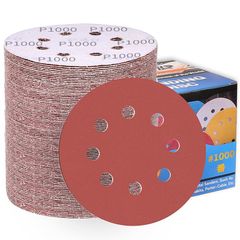 IROKCAKPT サンダー ペーパー 125mm #1000番 ディスクペーパー 丸型 8穴 マジック式 サンディングディスク,ランダムサンダー用サンドペーパー,木工DIY作業に 金属磨きに（100枚入セット） 0