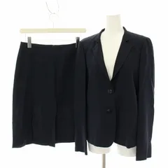 マックスマーラ MAX MARA スーツ セットアップ 上下 テーラードジャケット シングル スカート ひざ丈 フレア 台形 40 紺 ネイビー 60510287 /YTのサムネイル