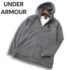 UNDER ARMOUR アンダーアーマー 秋冬 裏起毛★ スウェット ジップ フーディー パーカー Sz.XL メンズ グレー 大きいサイズ