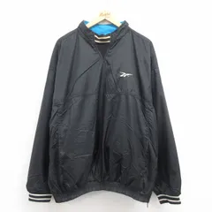 XL/古着 リーボック 長袖 ナイロン ジャケット メンズ ワンポイントロゴ リバーシブル 黒他 ブラック 25sep24 中古 アウター