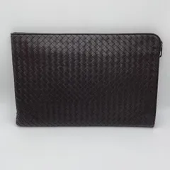 BOTTEGA VENETA　イントレチャート　セカンドバック　PCケース　ブラウン【F00016】