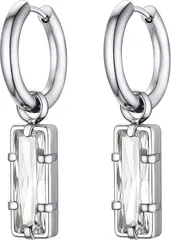 【在庫処分】PROSTEEL キュービックジルコニア リング ピアス メンズ 316Lステンレス アレルギー対応 両耳 揺れる お洒落 大人 B系 男性 19G アクセサリー