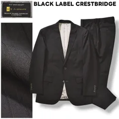 ブラックレーベル クレストブリッジ BLACK LABEL CRESTBRIDGE J QUALITY 2B シングル スーツ セットアップ 上下 テーラード ジャケット スラックス パンツ 38R ブラック メンズ