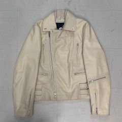 JIL SANDER ジルサンダー 22AW Santa Maria Novella Jacket レザージャケット JSMR654270MRL0000102 ホワイト系(画像参照） size46【中目黒A07】