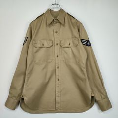 50s U.S.ARMY Officer Shirts オフィサーシャツ 米軍 8.2oz カーキ 15×34 コットン