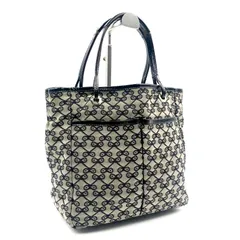 ANYA HINDMARCH アニヤハインドマーチ　ロゴ総柄　トートバッグ　キャンバス　グレー×ブラック　底鋲