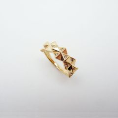 ブラウン ダイヤモンド リング 0.10ct 11号 K18YG 新品仕上げ Sランク
