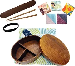 SAVE 曲げわっぱ 弁当箱 700ml 天然杉 茶色 選べる風呂敷 フルセット ねこととり みどり( 茶色フルセット　ねねこととり（みどり）)