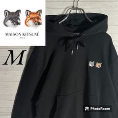 【即完売品】メゾンキツネ ワンポイントロゴ ダブル刺繍 パーカー 入手困難 希少