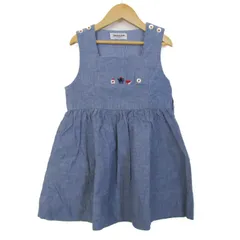 ファミリア ワンピース トップス ノースリーブ 刺繍 キッズ 女の子用 120サイズ ブルー Familiar 【中古】