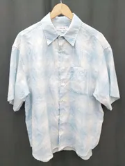 ◇ MONO-MART モノマート チェック 半袖 シャツ サイズL ライトブルー メンズ P 