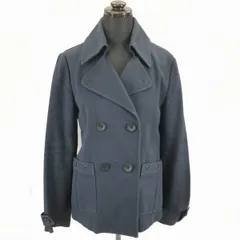 MAX＆Co.★コットン100％/ショート丈Pコート【42/レディース-M/紺】センターベント/シンプル/マックス＆コー◆BC33L<sale>