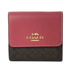 新品 コーチ COACH 3つ折り財布 SMALL TRIFOLD WALLET ブラウン/ピンク