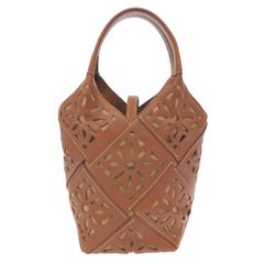 極美品】genten サスティナブルカットワーク トートバッグ 本革 茶
