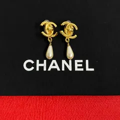 極 美品 希少品 コメ有 97P CHANEL シャネル ヴィンテージ ココマーク フェイクパール イヤリング イヤーカフ アクセサリー ゴールド 39500
