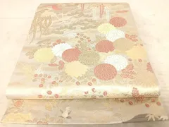 ゆりのはな　未使用品　袋帯　刺繍加工　紋織り　花柄模様　六通柄　正絹　K601 2025年最新】袋帯 未使用の人気アイテム - メルカリ