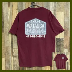 エレクトロ 両面プリント メンズ ワインレッド L 古着 半袖 Tシャツ