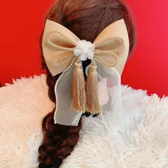 チュール☆リボン☆前撮り☆結婚式髪飾り☆卒業式髪飾り☆成人式髪飾り☆袴ヘア☆よさこい髪飾り☆体育祭☆夏祭り☆浴衣ヘア☆パール☆タッセル☆リボン☆髪飾り☆ヘッドドレス☆トークハット