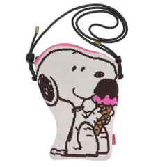 【メール便】スヌーピー スマホポーチ IP.BRピローニット.Peanuts-9O ピロードールミニポーチ Ice cream ピーナッツ ルートート ショルダーポーチ お出かけ 肩掛け キャラクター グッズ 