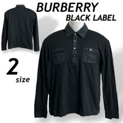 BURBERRY BLACK LABEL バーバリー ブラックレーベル メンズ 長袖ポロシャツ カットソー ２ プルオーバー 刺繍ロゴ  BMV51-711-09 三陽商会 ブラック系 (C25)★