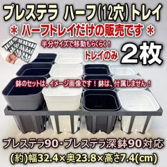 ◆平日＊日中注文即日発送-トレイのみ2枚販売＊プレステラ90・プレステラ深鉢90対応：システムハーフ(12穴)トレイ-2枚＊多肉植物・塊根植物コーデックス・アガベ・サボテン・盆栽・観葉・ハオルチア・アデニウム・パキポディウム・実生＠フラワーショップ江口