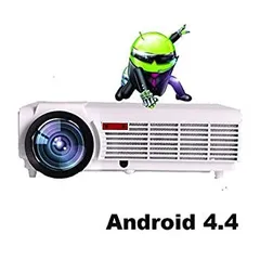 【中古】高品質Projection 200インチスクリーンアンドロイドWIFI 1080pフルHDポータブルLEDホームシアターマルチメディアプロジェクター、200W LEDランプ