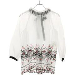 tricot COMME des GARCONS トリココムデギャルソン 18AW ノルディック刺繍シースルーリボンブラウス TB-B002 ホワイト Sのサムネイル