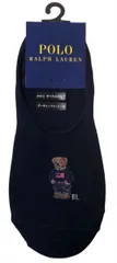 未使用 ポロ ラルフローレン フットカバー　ポロベア　ソックス　靴下　23-25cm　レディース ネイビー　紺 オーガニックコットン混 デニムミニベア かかと滑り止め付き 深履き カバーソックス POLO RALPH LAUREN 