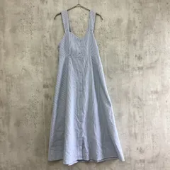 continuer de NICE CLAUP コンテニューデナイスクラップ　ロングキャミワンピース　ブルー×白×ストライプ柄　レディース　Fサイズ