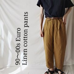 極太90s linea uomo ワイドリネンパンツスラックスcityboy - メルカリ