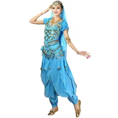 [Kstyle cos] ハロウィン 水色大 コスプレ アラジン ジャスミン 衣装 ベリーダンス 大人 セット ダンス イベント 二次会 パーティー 仮装 民族 ジャスミン仮装 ダイアン 人形 子ども コスチューム ジャスミン仮装子供 羽衣ジャスミン ジャ