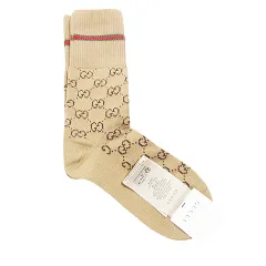 グッチ GUCCI 箱付き タグ付き 美品 ウェブ GG ソックス 靴下 イタリア製 S 10 22-24㎝ 茶 ブラウン ★AA★のサムネイル