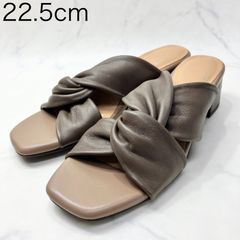 【新品 訳あり】イング　クロスデザインミュールサンダル　22.5ｃｍ　ブラウン