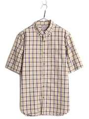 【お得なクーポン配布中!】 US企画 カーハート チェック ボタンダウン 半袖 シャツ メンズ L / Carhartt ワーク 半袖シャツ ポケット付き マルチカラー コットン 廃盤