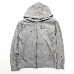 Champion ☆ シンプルでヘビロテに◎ スウェット フルジップ パーカー レディース L グレー スポーツ アウトドア 街着 チャンピオン■C287