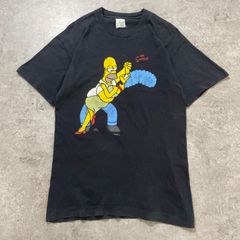 90s.シンプソンズ Tシャツ ブラック M シングルステッチ ホーマー マージ【ST217】